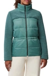 Soia & Kyo Izzie Faux Shearling Detail Puffer Coat In Spruce