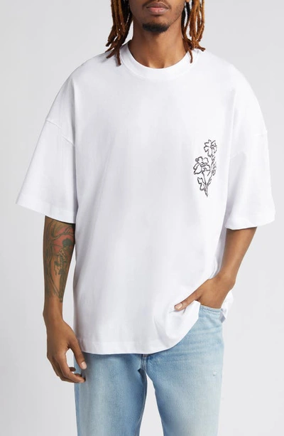 Topman Extreme Oversize Graphic T-shirt In White