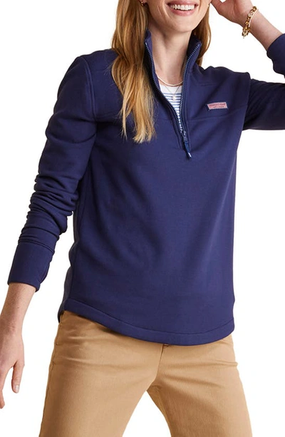 Vineyard Vines Dreamcloth Relaxed Half Zip Sweatshirt In Nautical Navy