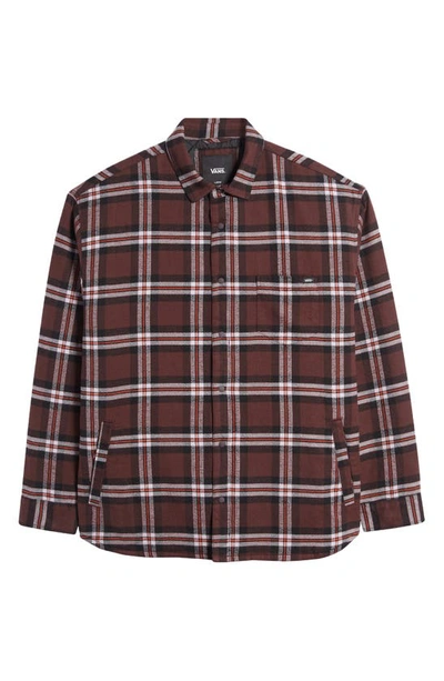Vans Kesler Plaid Cotton Button-up Shirt In Brown