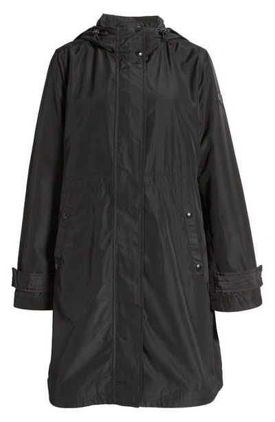 Sam Edelman Storm Hooded Rain Jacket In Black