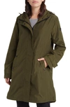 Sam Edelman Storm Hooded Rain Jacket In Olive Branch