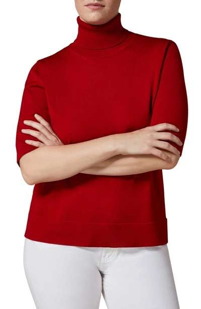 Marina Rinaldi Merino Wool Turtleneck Sweater In Red