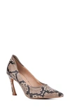 New York And Company Kailynn Stiletto Pump In Beige Snake