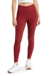 90 Degree By Reflex Carbon Interlink Crossover Ankle Leggings In Cabernet