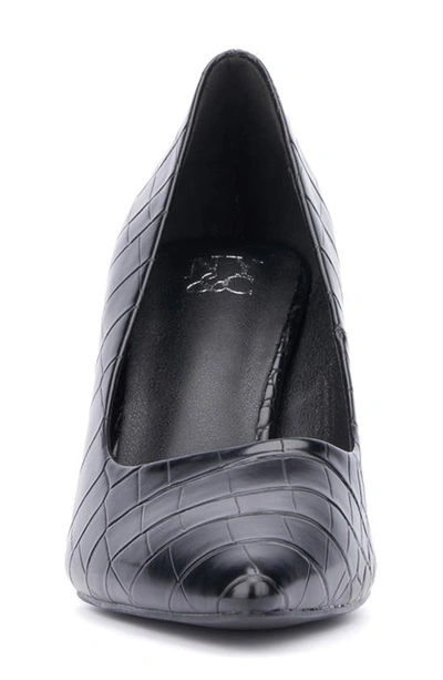 New York And Company Belle Reptile Embossed Pump In Black Croc