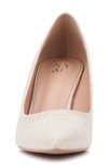 New York And Company Belle Reptile Embossed Pump In Bone Croc