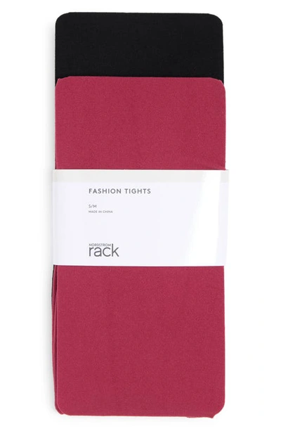 Nordstrom Rack Opaque Tights In Red Earth- Black