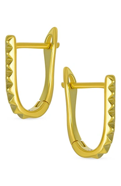 Bling Jewelry Geometric Huggie Hoop Earrings In Gold