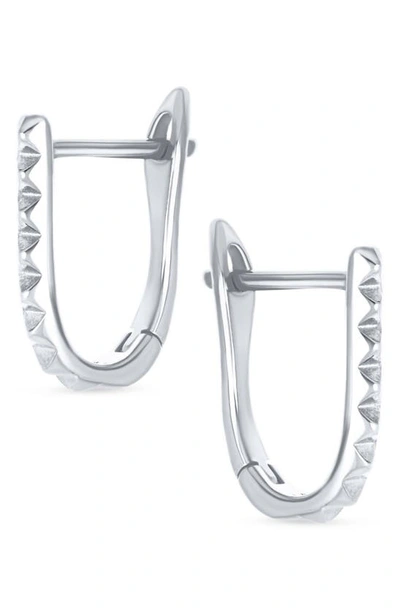 Bling Jewelry Geometric Huggie Hoop Earrings In Metallic