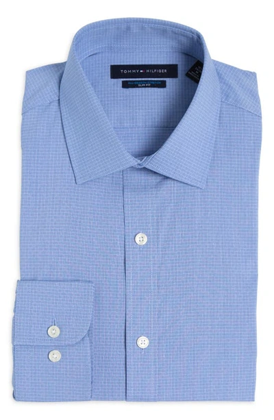 Tommy Hilfiger All-season Stretch Long Sleeve Slim Fit Button-up Shirt In Water