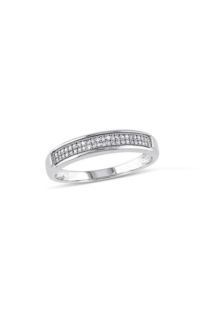 Delmar Double Diamond Band Ring In White