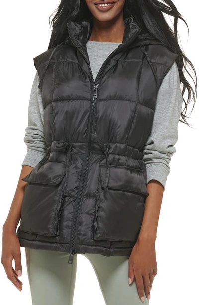 Levi's® Cinch Waist Hooded Vest In Black