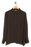 Max Studio Circle Stripe Long Sleeve Button-up Shirt In Black/vicuna Diamond Chain
