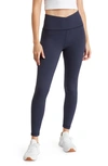 90 Degree By Reflex Carbon Interlink Crossover Ankle Leggings In Sky Captain
