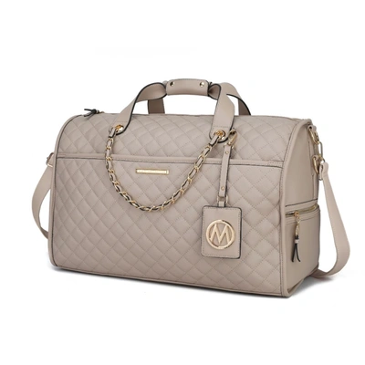Mkf Collection By Mia K Lexie Vegan Leather Women's Duffle In Beige