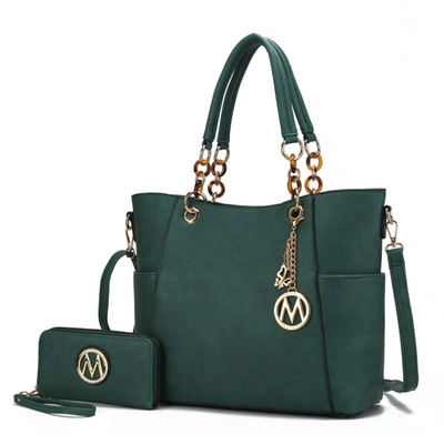 Mkf Collection By Mia K Bonita Tote Handbag With Wallet - 2 Pieces In Green
