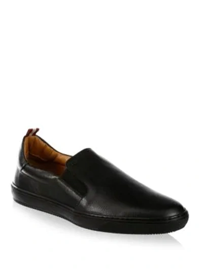 Bally Orniel Leather Slip-on Sneakers In Black