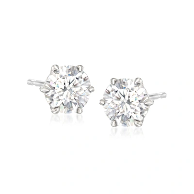 Ross-simons Moissanite Stud Earrings In Sterling Silver