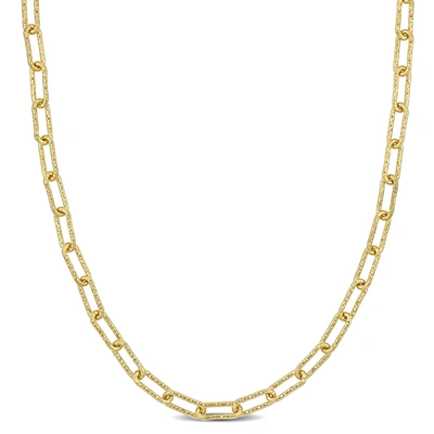 Mimi & Max 3.5mm Fancy Paperclip Chain Necklace In Yellow Plated Sterling Silver - 18 In In Gold