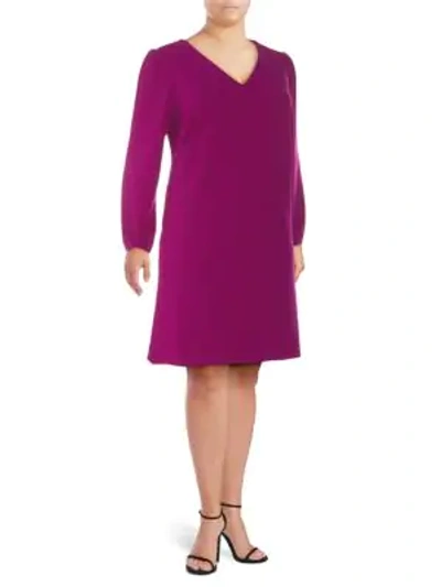 Alexia Admor Plus Bubble-sleeve Shift Dress In Orchid