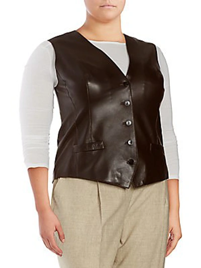 Akris Bello Leather Vest In Cypress