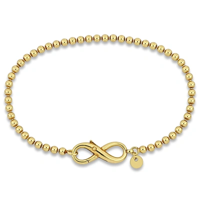 Mimi & Max Ball Link Bracelet W/ Infinity Clasp In Yellow Silver - 7.5 In. In Gold