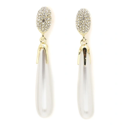 Sohi White Color Gold Plated Pearls Drop Earring And Girls For Women's In Silver