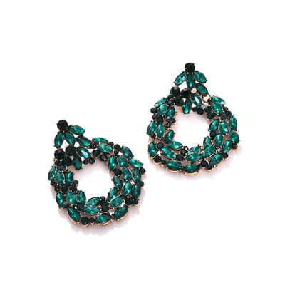 Sohi Green Designer Stone Drop Earring For Women's In Blue