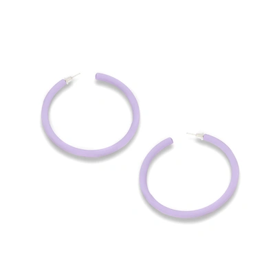 Sohi Purple Color Gold Plated Casual Designer Hoop Earring For Women's In Pink