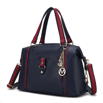 Mkf Collection By Mia K Opal Vegan Leather Medium Weekender Handbag For Women In Blue