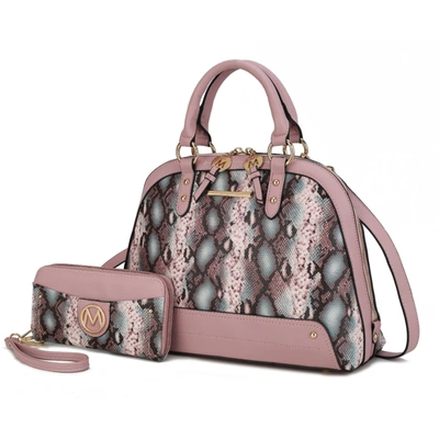 Mkf Collection By Mia K Frida Satchel And Wallet Handbag - 2 Pieces In Pink