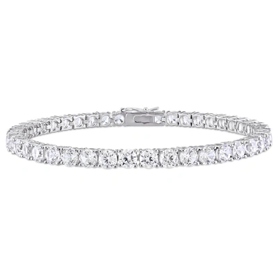 Mimi & Max 14 1/4ct Tgw Created White Sapphire Bracelet In Sterling Silver