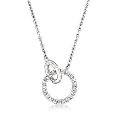 Rs Pure By Ross-simons Diamond Interlocking-circle Necklace In Sterling Silver