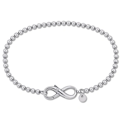 Mimi & Max Ball Link Bracelet W/ Infinity Clasp In Sterling Silver - 7.5 In.