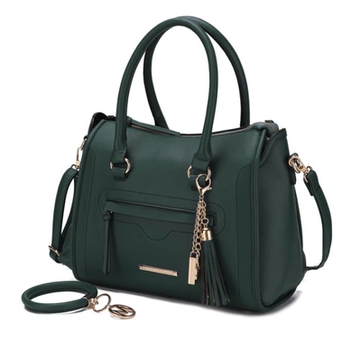 Mkf Collection By Mia K Valeria Satchel Handbag With Keyring In Green