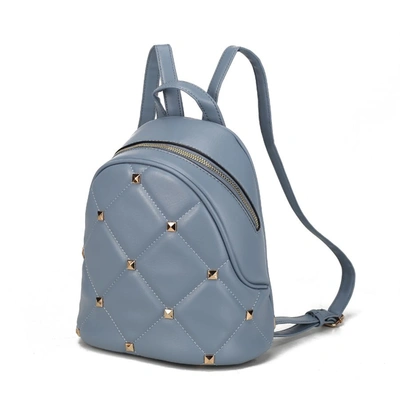 Mkf Collection By Mia K Hayden Quilted Vegan Leather With Studs Women's Backpack In Blue