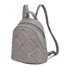 Mkf Collection By Mia K Hayden Quilted Vegan Leather With Studs Women's Backpack In Grey