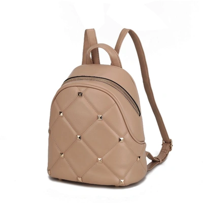 Mkf Collection By Mia K Hayden Quilted Vegan Leather With Studs Women's Backpack In Beige