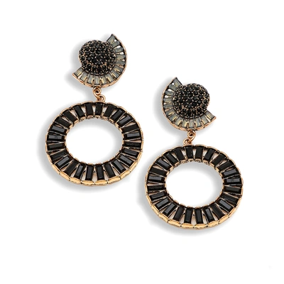Sohi Black Color Gold Plated Party Designer Stone Drop Earring For Women's