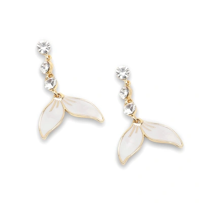 Sohi White Color Gold Plated Party Designer Stone Drop Earring For Women's In Silver
