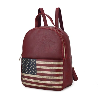 Mkf Collection By Mia K Briella Vegan Leather Women's Flag Backpack In Red