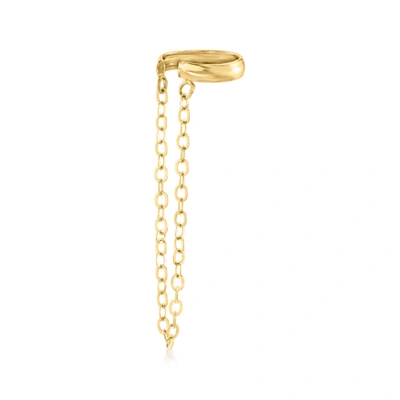 Canaria Fine Jewelry Canaria 10kt Yellow Gold Single Ear Cuff With Cable Chain