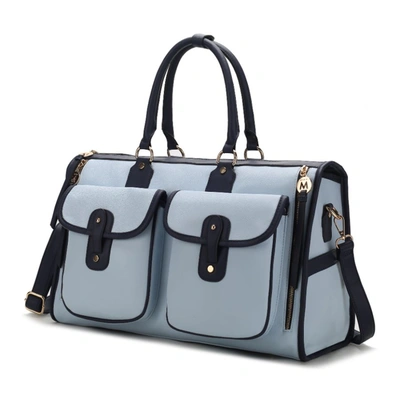 Mkf Collection By Mia K Genevieve Color Block Vegan Leather Women's Duffle Bag In Grey