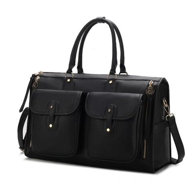 Mkf Collection By Mia K Genevieve Color Block Vegan Leather Women's Duffle Bag In Black