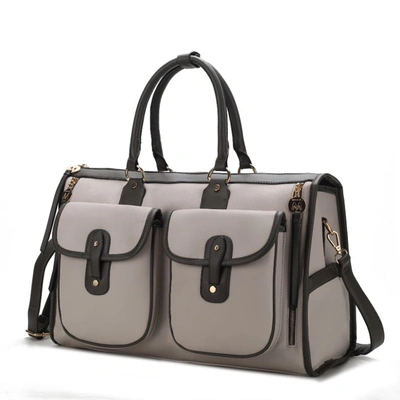 Mkf Collection By Mia K Genevieve Color Block Vegan Leather Women's Duffle Bag In White