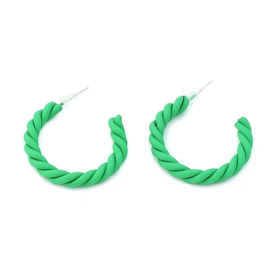 Sohi Green Color Gold Plated Party Designer Hoop Earring For Women's