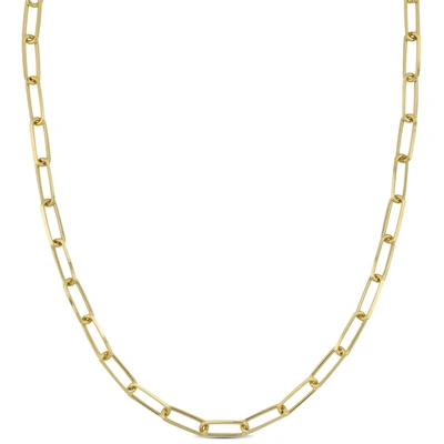 Mimi & Max 5mm Diamond Cut Paperclip Chain Necklace In Yellow Plated Sterling Silver - 18 In In Gold