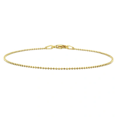 Mimi & Max 1mm Ball Chain Bracelet In Yellow Plated Sterling Silver - 7.5 In