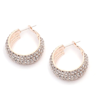 Sohi Gold Plated Party Designer Stone Hoop Earring For Women In Silver